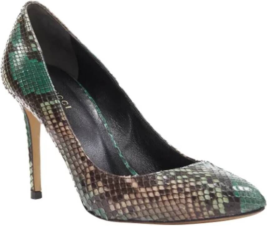 Gucci Vintage Pre-owned Leather heels Green Dames