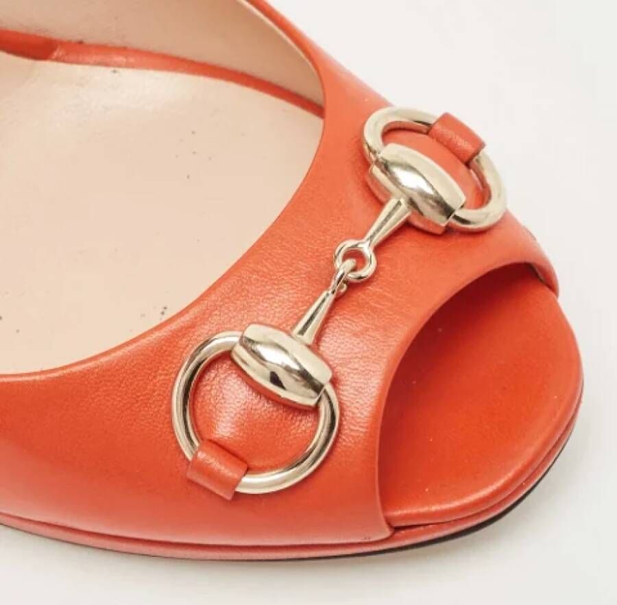 Gucci Vintage Pre-owned Leather heels Orange Dames