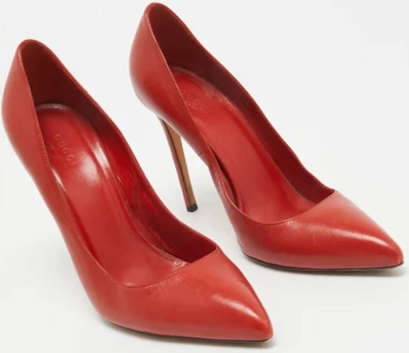Gucci Vintage Pre-owned Leather heels Red Dames