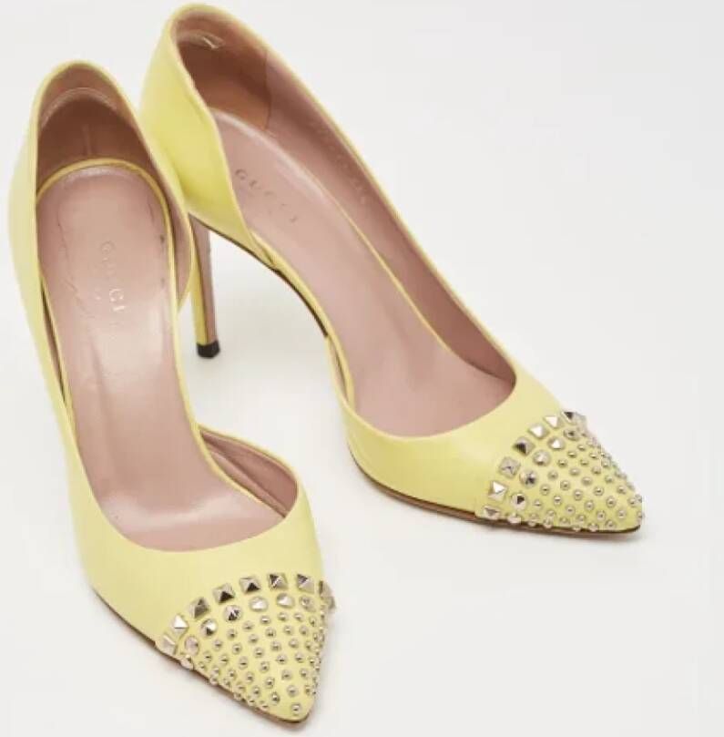 Gucci Vintage Pre-owned Leather heels Yellow Dames