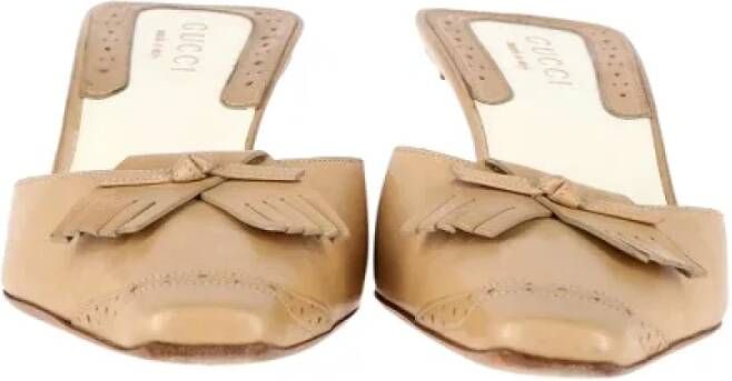 Gucci Vintage Pre-owned Leather mules Beige Dames