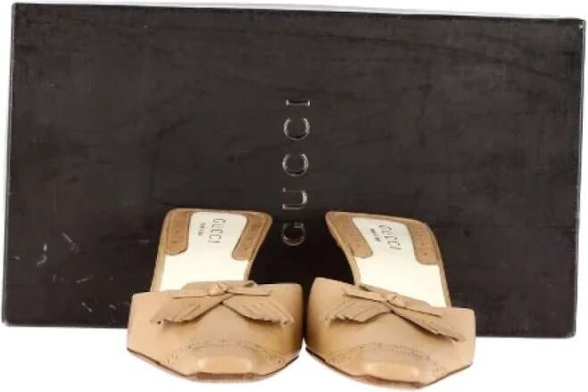 Gucci Vintage Pre-owned Leather mules Beige Dames