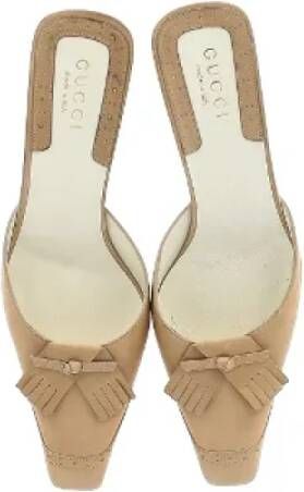 Gucci Vintage Pre-owned Leather mules Beige Dames