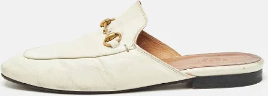 Gucci Vintage Pre-owned Leather mules Beige Dames