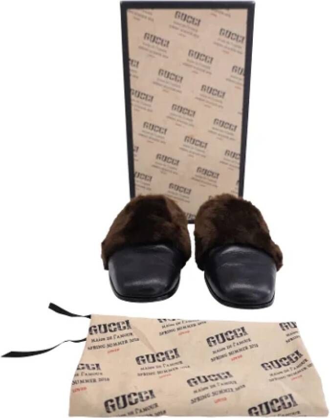 Gucci Vintage Pre-owned Leather mules Black Dames