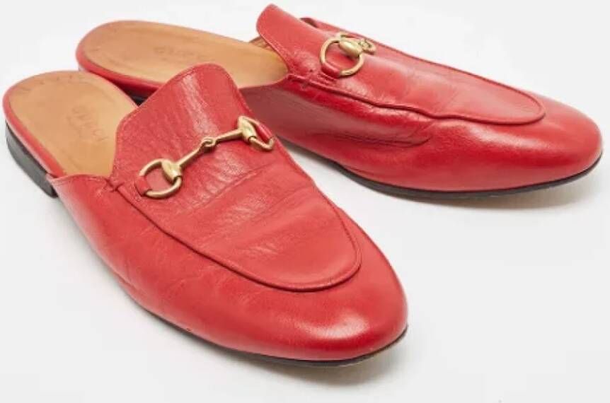 Gucci Vintage Pre-owned Leather mules Red Dames