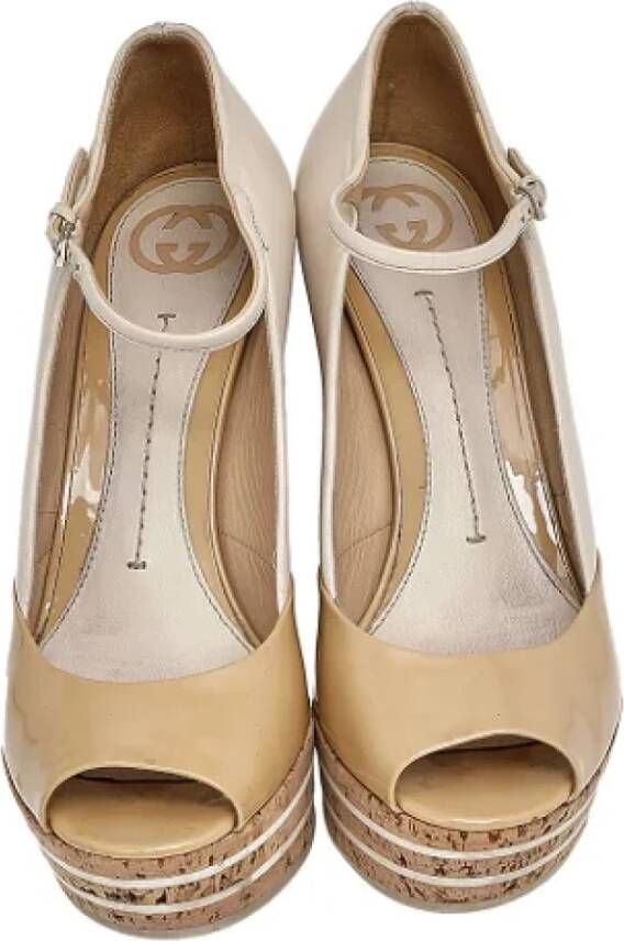 Gucci Vintage Pre-owned Leather sandals Beige Dames