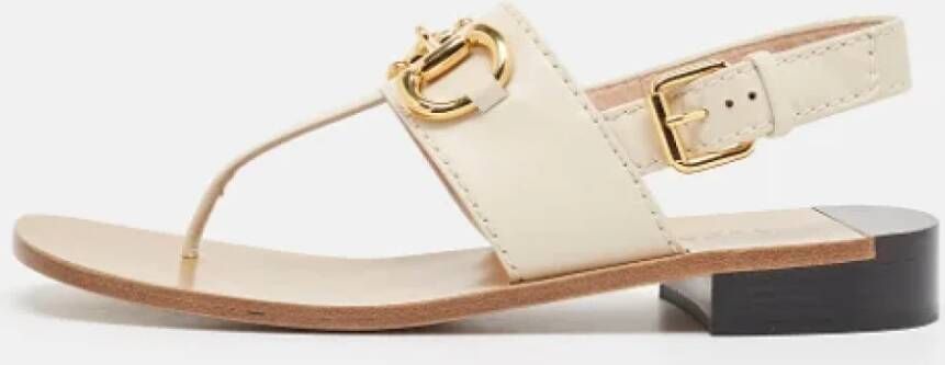 Gucci Vintage Pre-owned Leather sandals Beige Dames