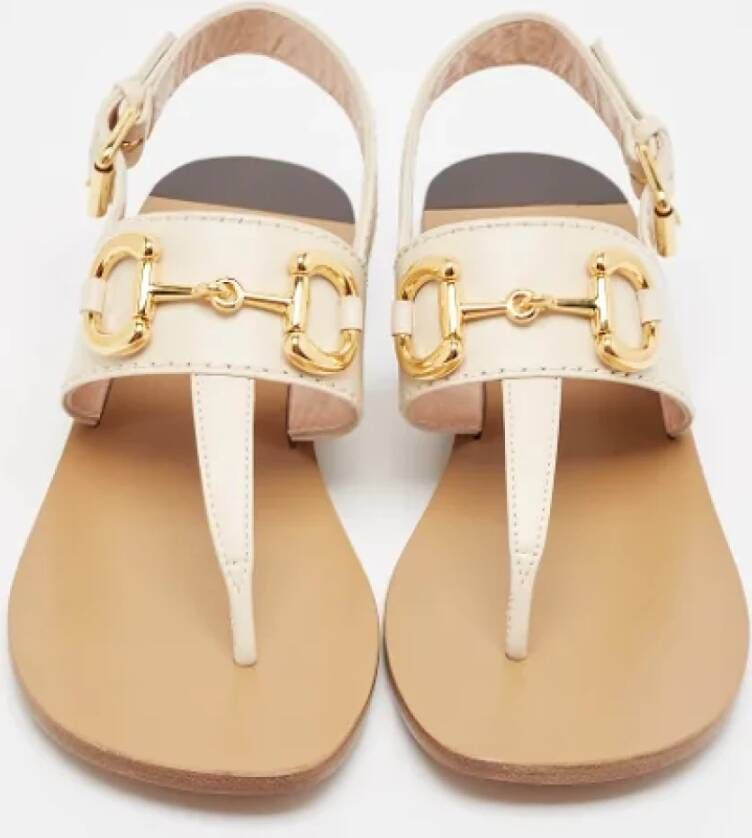 Gucci Vintage Pre-owned Leather sandals Beige Dames