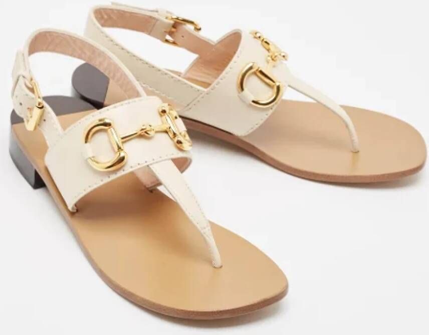 Gucci Vintage Pre-owned Leather sandals Beige Dames