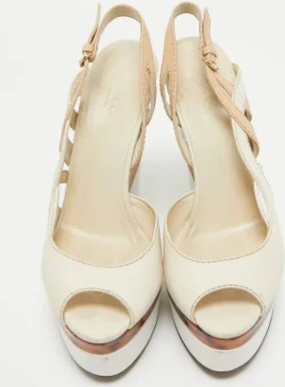 Gucci Vintage Pre-owned Leather sandals Beige Dames
