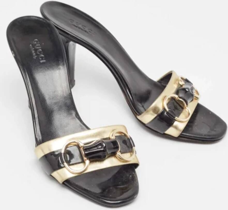 Gucci Vintage Pre-owned Leather sandals Black Dames