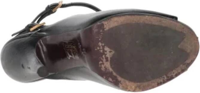 Gucci Vintage Pre-owned Leather sandals Black Dames