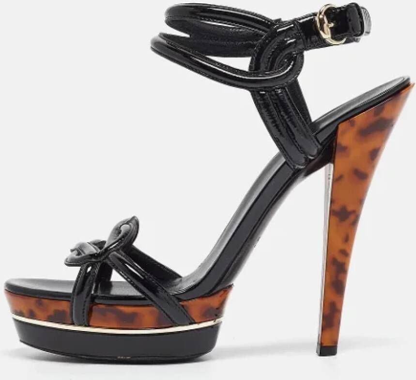 Gucci Vintage Pre-owned Leather sandals Black Dames
