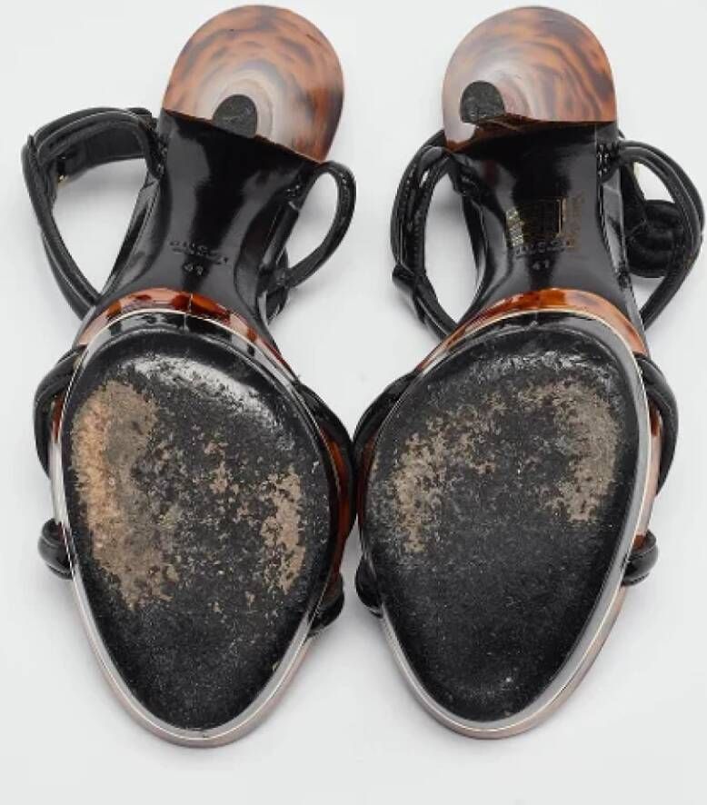Gucci Vintage Pre-owned Leather sandals Black Dames