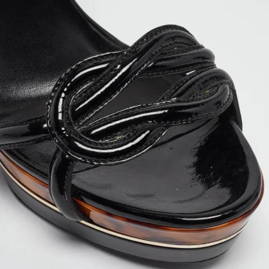 Gucci Vintage Pre-owned Leather sandals Black Dames