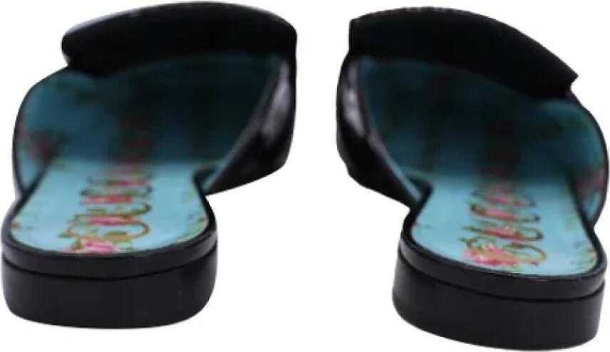 Gucci Vintage Pre-owned Leather sandals Black Dames