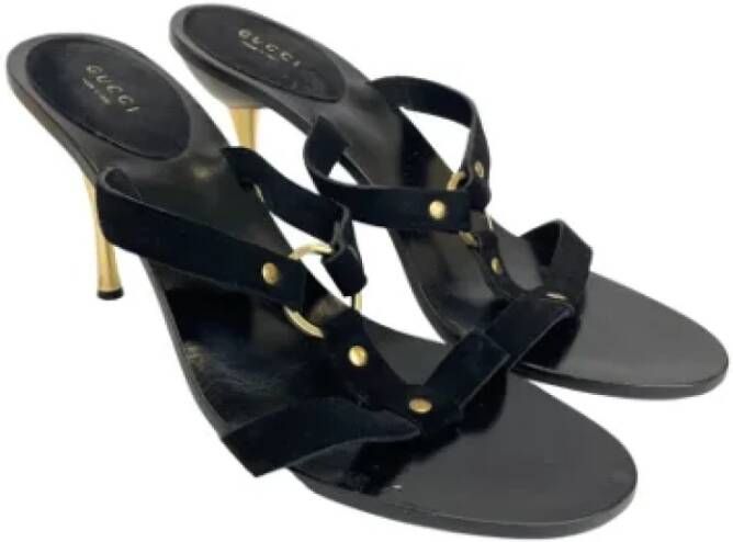 Gucci Vintage Pre-owned Leather sandals Black Dames