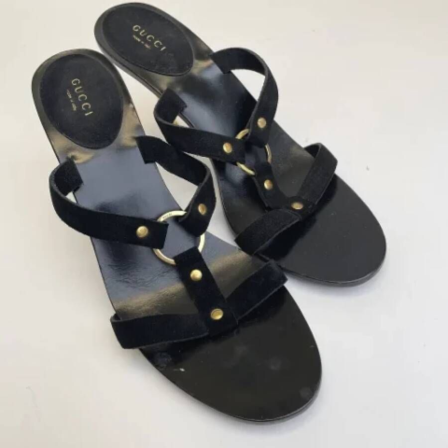 Gucci Vintage Pre-owned Leather sandals Black Dames