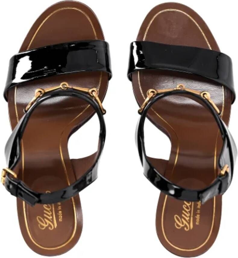 Gucci Vintage Pre-owned Leather sandals Black Dames