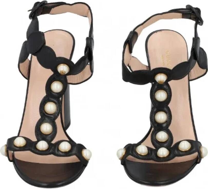 Gucci Vintage Pre-owned Leather sandals Black Dames