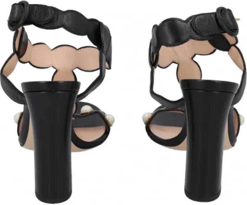 Gucci Vintage Pre-owned Leather sandals Black Dames