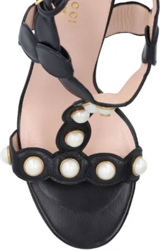 Gucci Vintage Pre-owned Leather sandals Black Dames