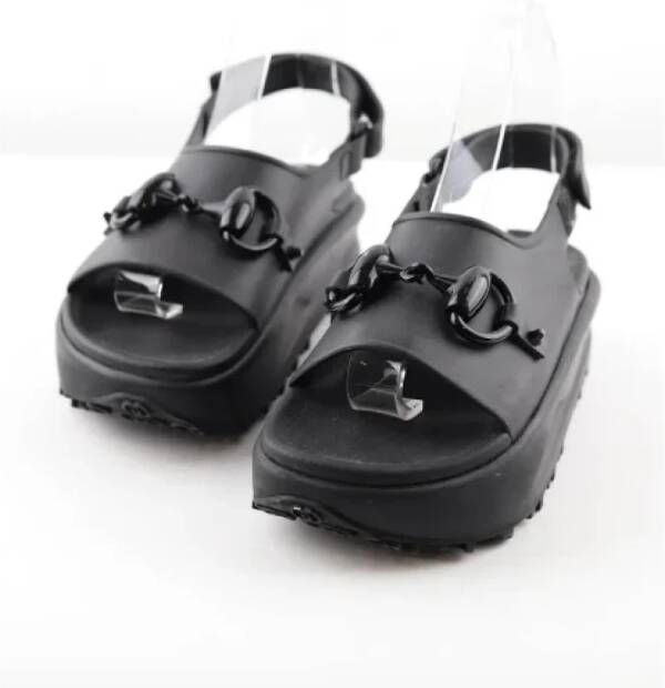 Gucci Vintage Pre-owned Leather sandals Black Dames