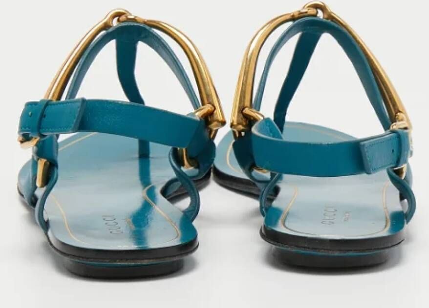 Gucci Vintage Pre-owned Leather sandals Blue Dames