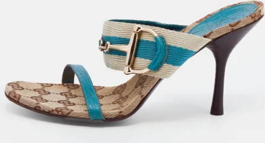 Gucci Vintage Pre-owned Leather sandals Blue Dames