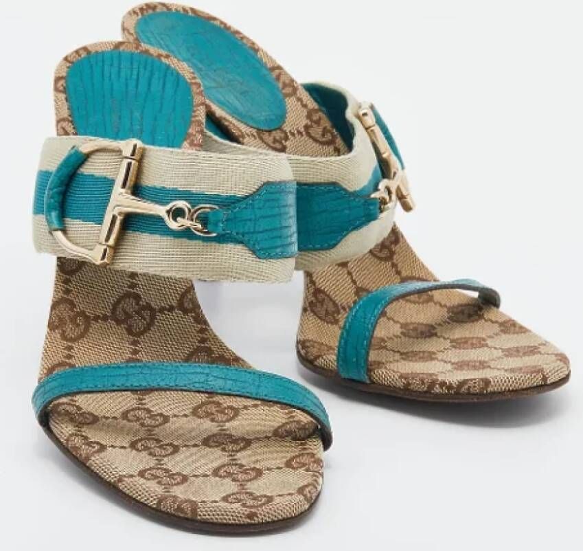 Gucci Vintage Pre-owned Leather sandals Blue Dames