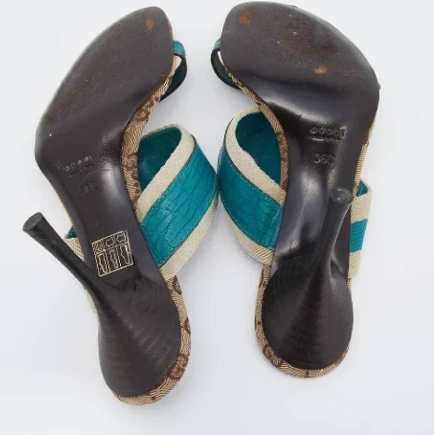 Gucci Vintage Pre-owned Leather sandals Blue Dames