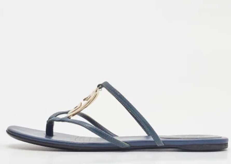 Gucci Vintage Pre-owned Leather sandals Blue Dames