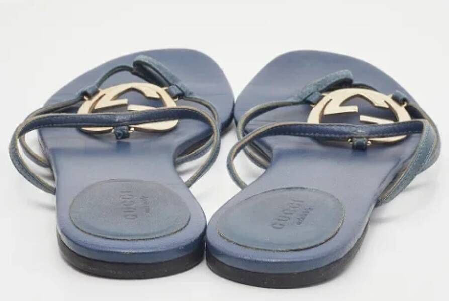 Gucci Vintage Pre-owned Leather sandals Blue Dames