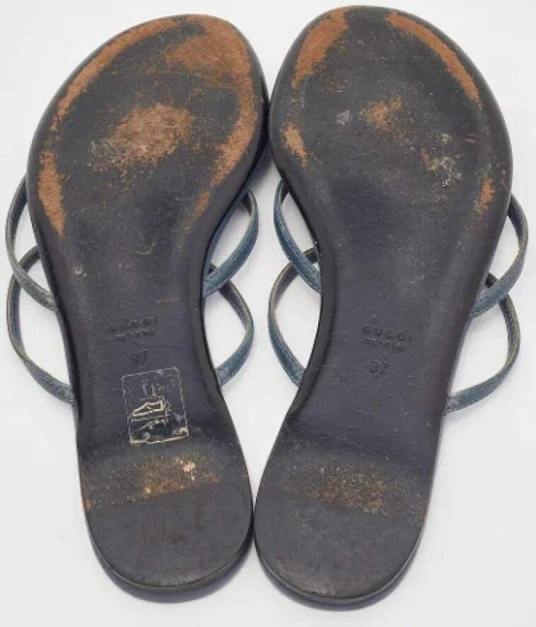 Gucci Vintage Pre-owned Leather sandals Blue Dames