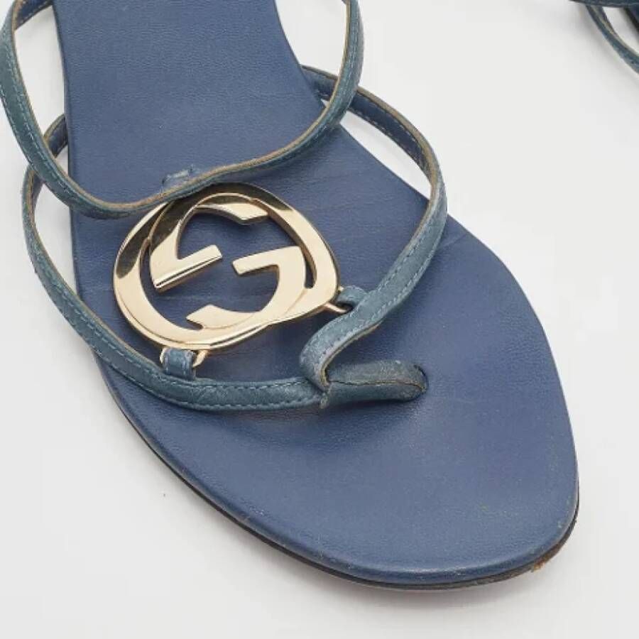 Gucci Vintage Pre-owned Leather sandals Blue Dames