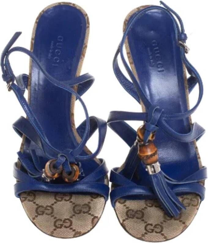 Gucci Vintage Pre-owned Leather sandals Blue Dames