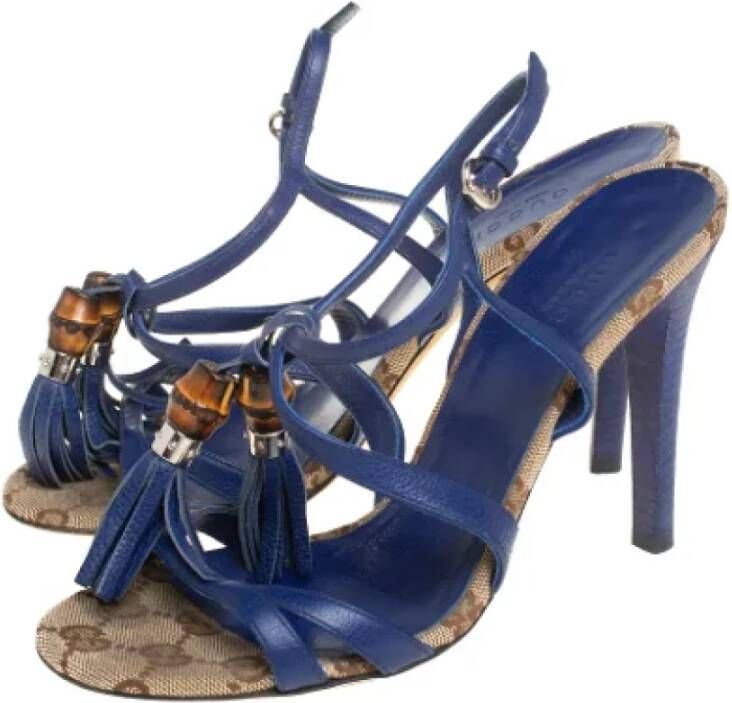 Gucci Vintage Pre-owned Leather sandals Blue Dames