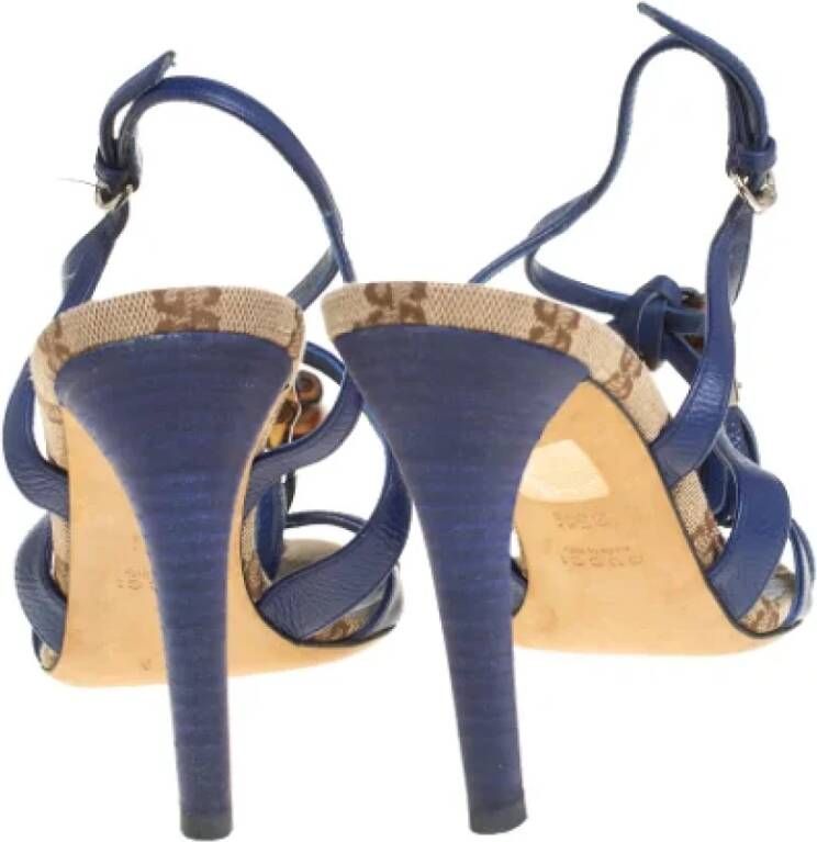 Gucci Vintage Pre-owned Leather sandals Blue Dames