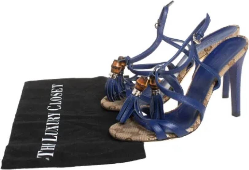 Gucci Vintage Pre-owned Leather sandals Blue Dames