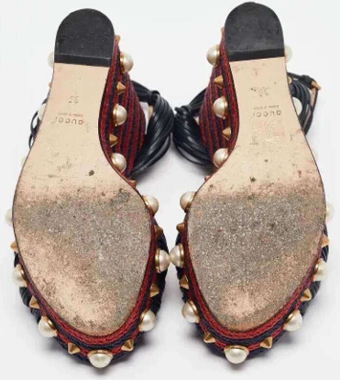 Gucci Vintage Pre-owned Leather sandals Blue Dames