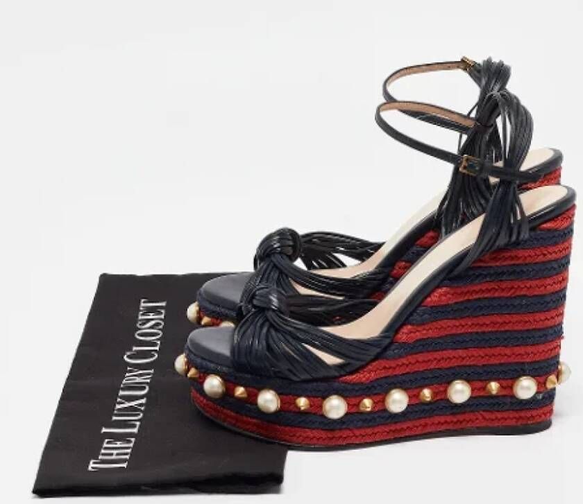Gucci Vintage Pre-owned Leather sandals Blue Dames