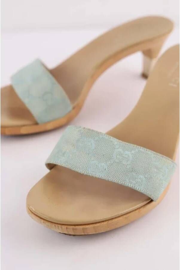 Gucci Vintage Pre-owned Leather sandals Blue Dames