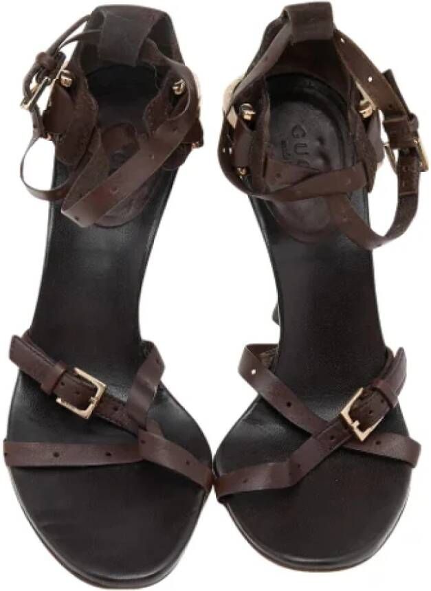 Gucci Vintage Pre-owned Leather sandals Brown Dames