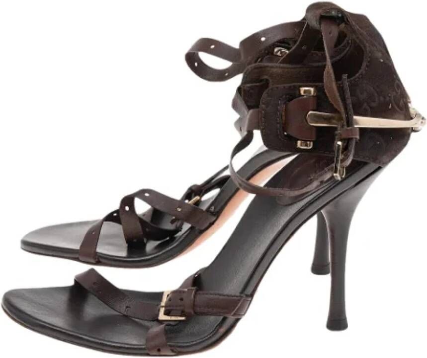 Gucci Vintage Pre-owned Leather sandals Brown Dames