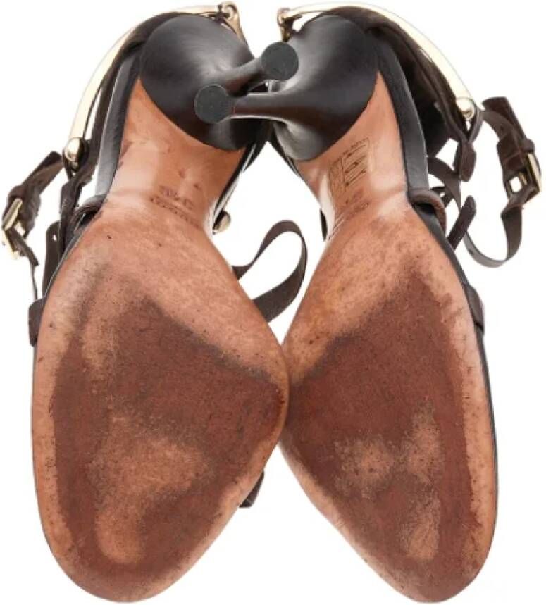 Gucci Vintage Pre-owned Leather sandals Brown Dames