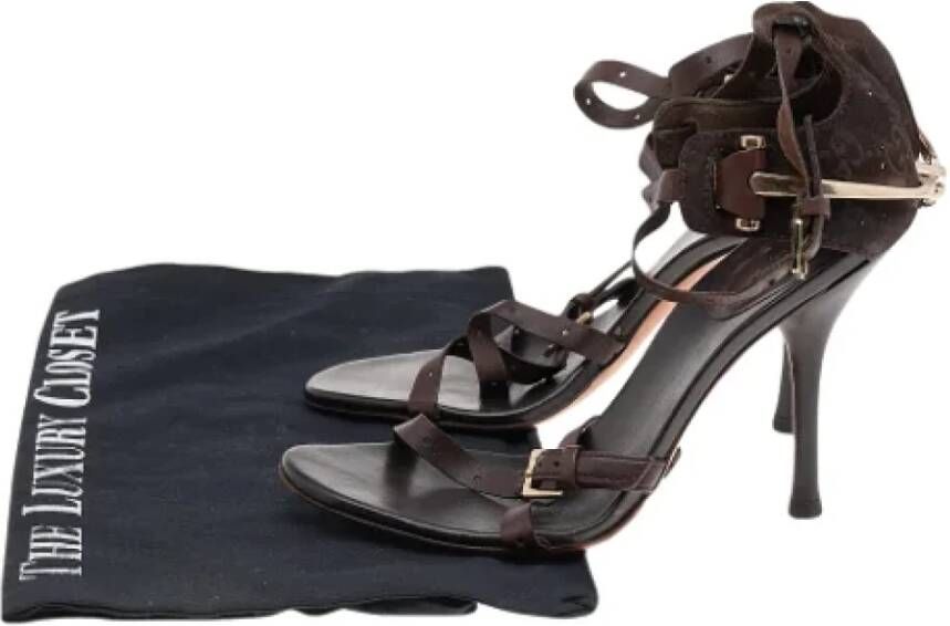 Gucci Vintage Pre-owned Leather sandals Brown Dames