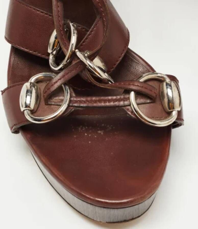 Gucci Vintage Pre-owned Leather sandals Brown Dames