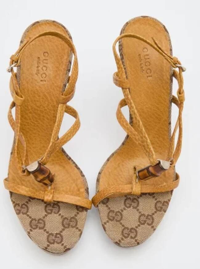 Gucci Vintage Pre-owned Leather sandals Brown Dames