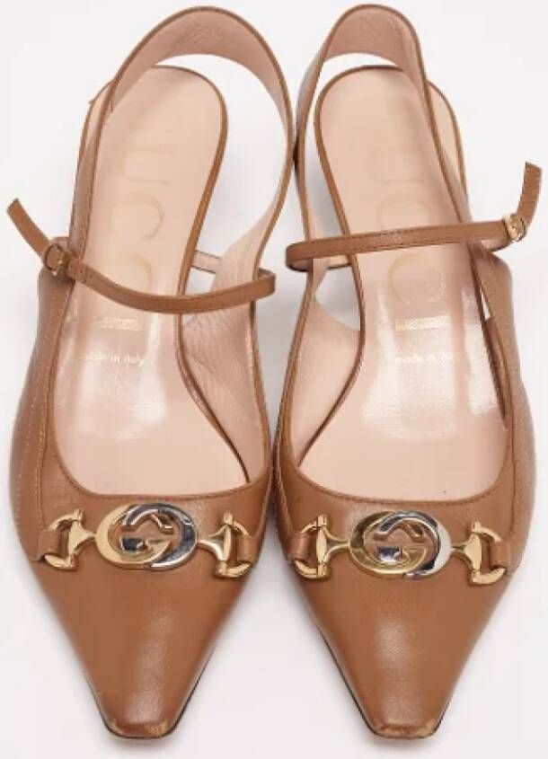 Gucci Vintage Pre-owned Leather sandals Brown Dames
